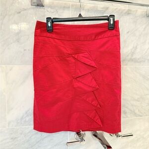 The Limited Pencil Skirt Red Black Lined  Zipper Womens Size 4